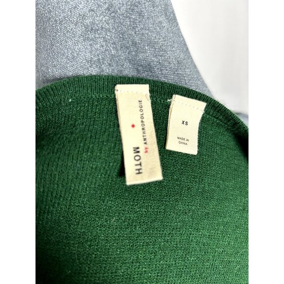 Moth Anthropologie Women's Bell Sleeve Tunic Sweater Dress in Green Size XS - Picture 2 of 13